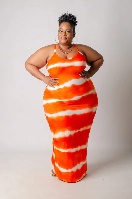 Dip in Maxi Dress - Orange