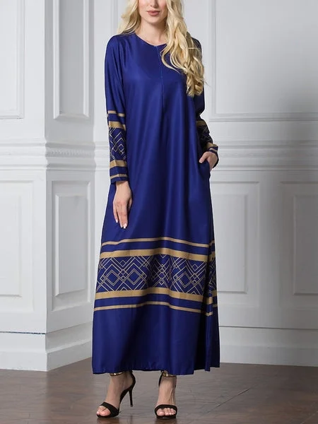 (XL-7XL) Gisel Gold Accent Maxi Dress (3 Colour)