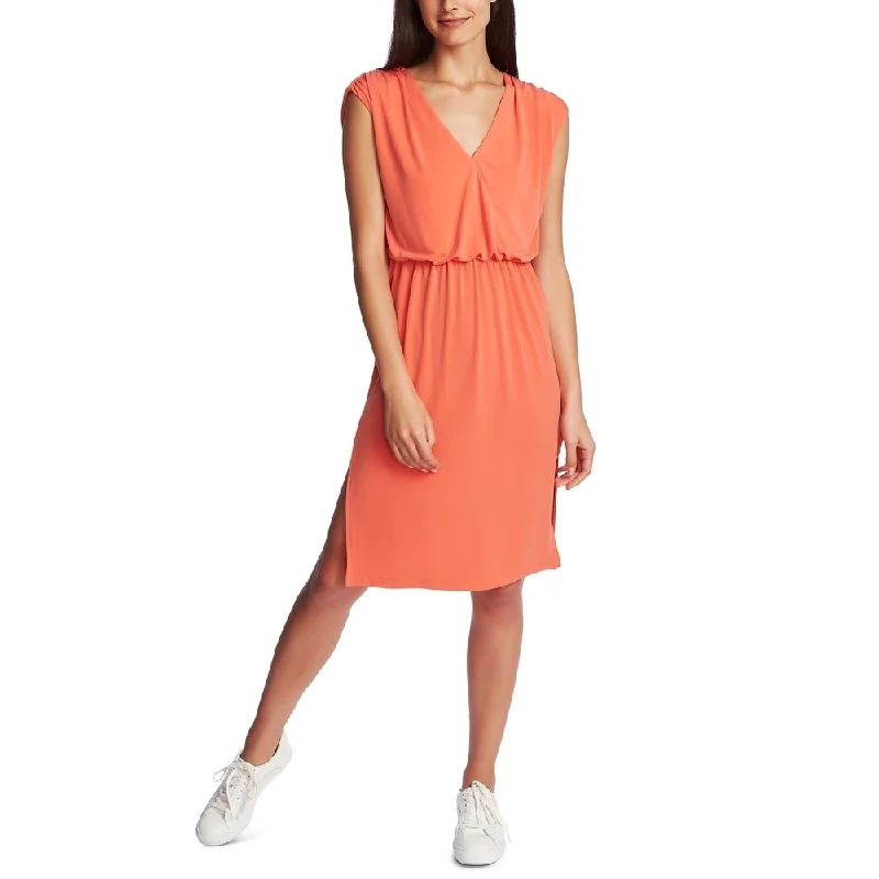 1.State Women S Cinched V-Neck Dress Orange Size Large