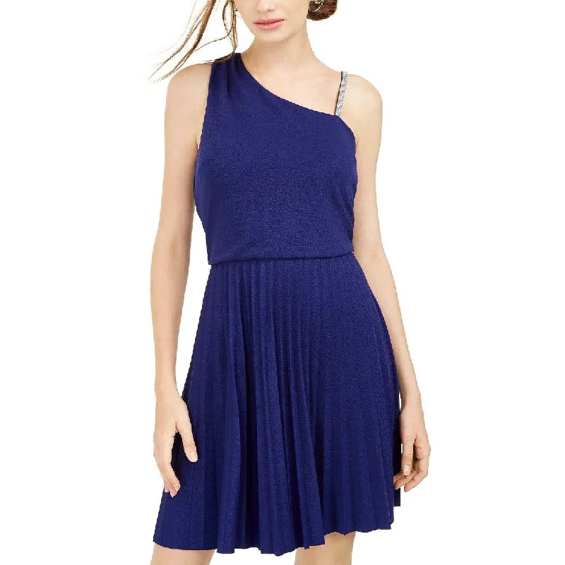 Bcx Women's Asymmetrical-Strap Dress Blue Size Extra Large