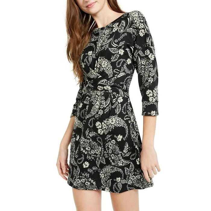 Be Bop Junior's Paisley Twist Front Dress Black Size -XXL