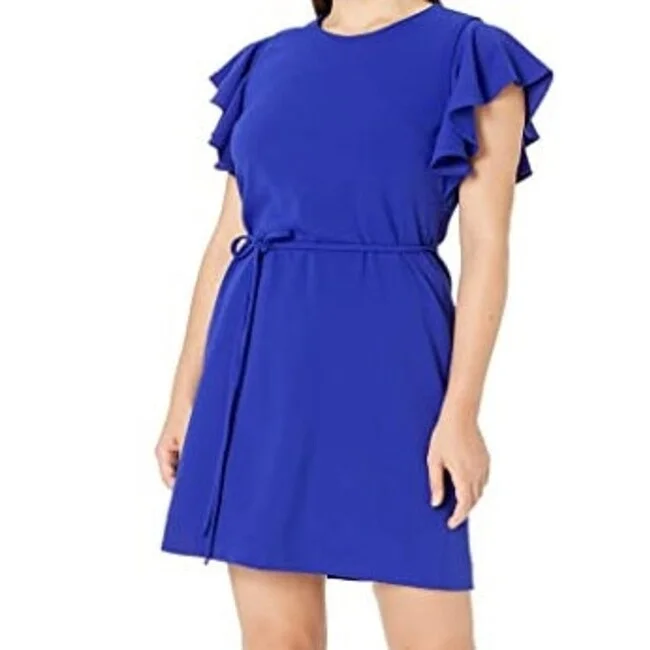 Calvin Klein Women's Flutter Sleeve Sheath Dress Blue Size 10