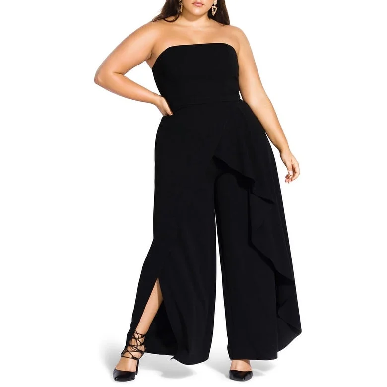 City Chic Women's Trendy Attraction Jumpsuit Black Size Petite Small