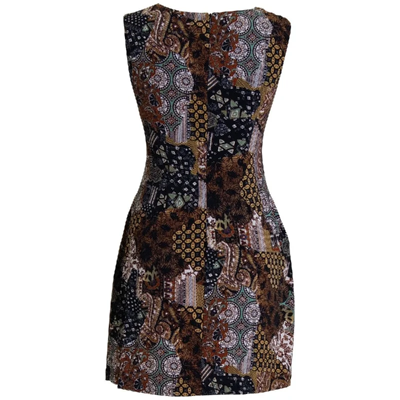 Connected Women's Multi Print Dress Brown Size 6 Petite