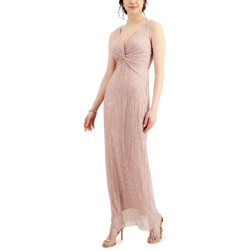 Connected Women's Pleated Twist Front Dress Pink Size 10