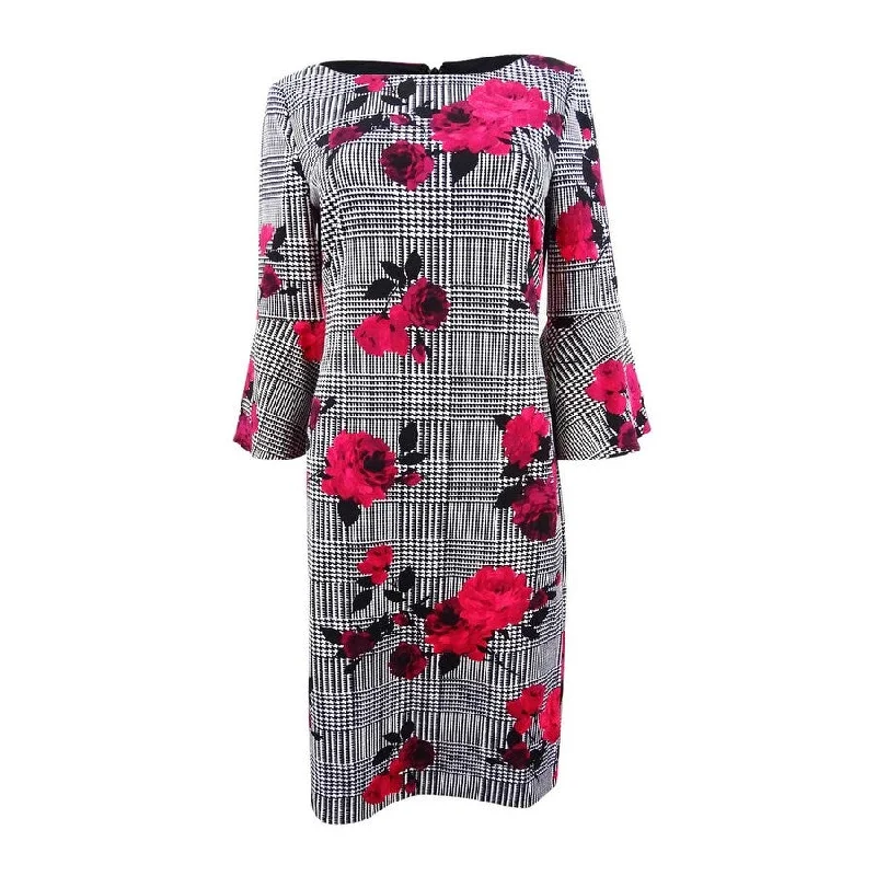 Jessica Howard Women's Floral-Print Bell-Sleeve Sheath Dress