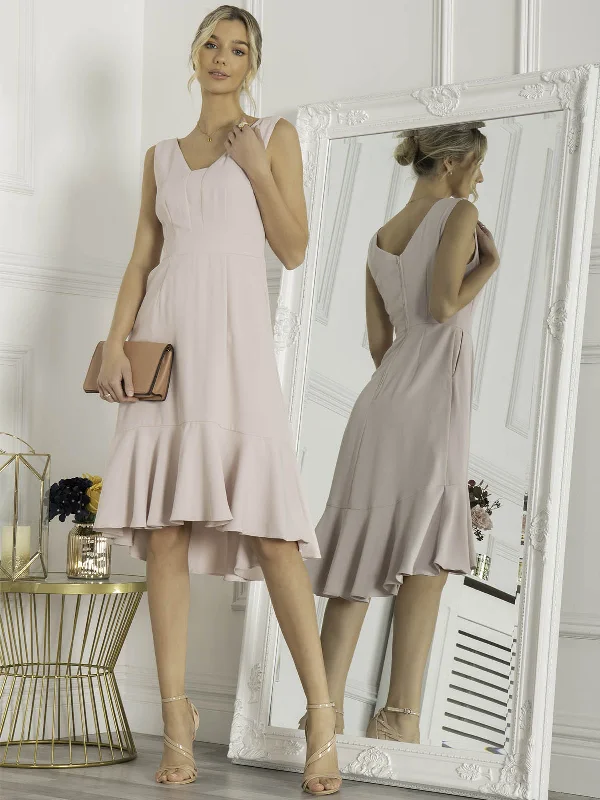 Jolie Moi Palmer Dip Hem Shift Dress, Pink