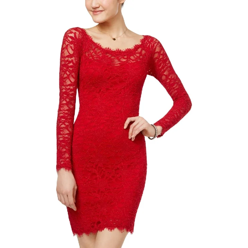 Jump Junior's Lace Body Con Dress Red Size Medium