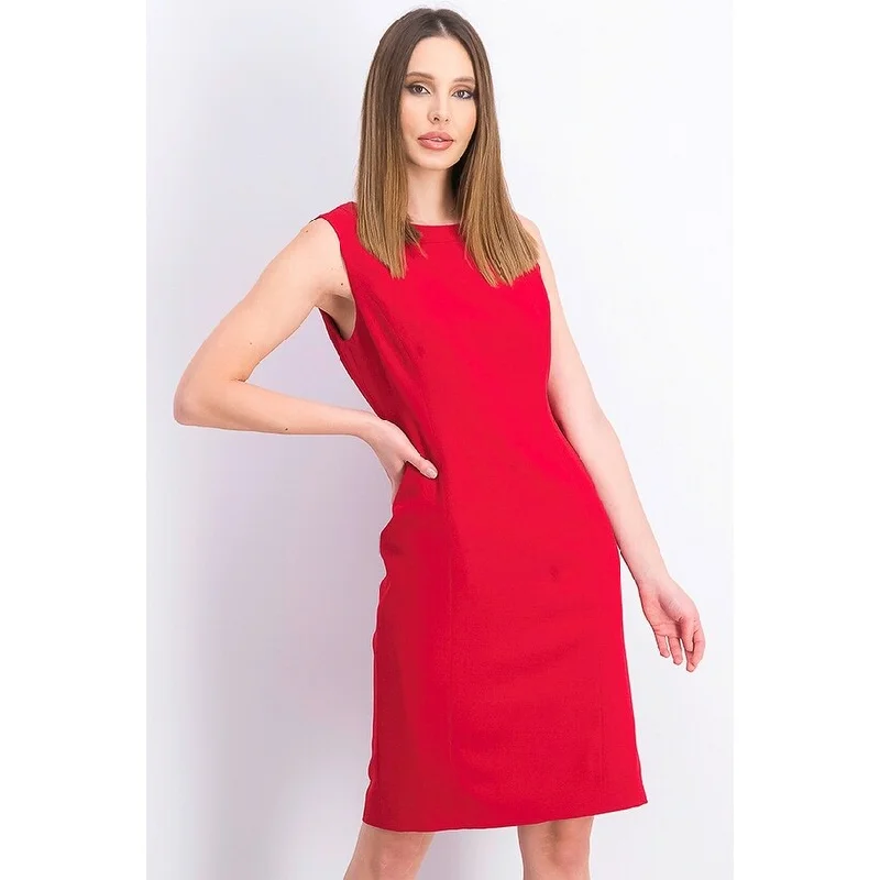 Kasper Women's Crew-Neck Sheath Dress Red Size 10