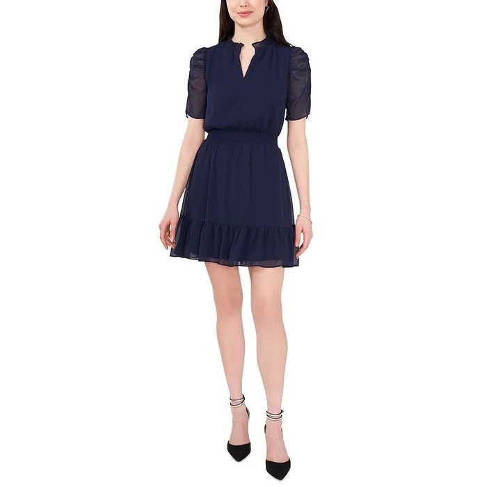 MSK Women's Ruffle Dress Blue Size Petite Medium - Petite M