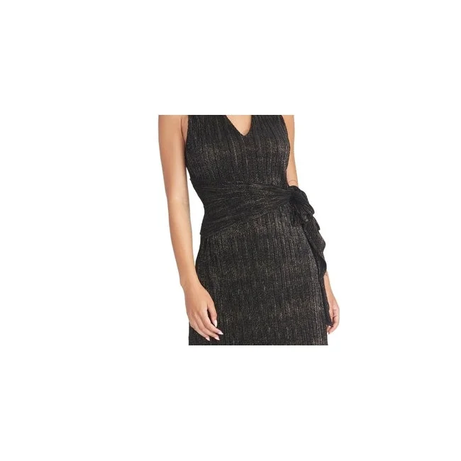 Rachel Roy Women's Sparkle Pleated Knit Alex Dress Black Size X-Large