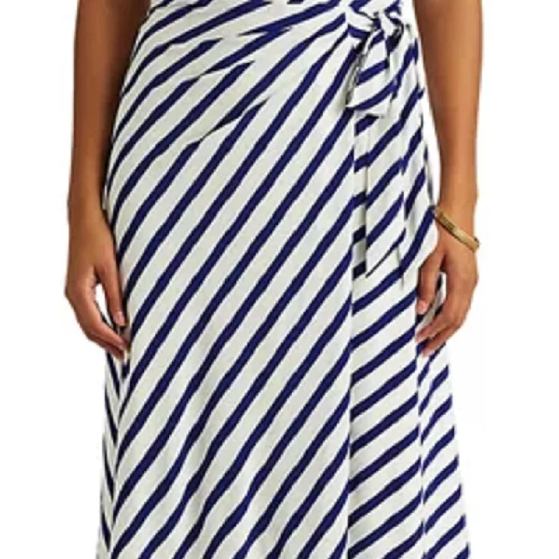 Ralph Lauren Women's Chevron Jersey Dress Blue Size 4