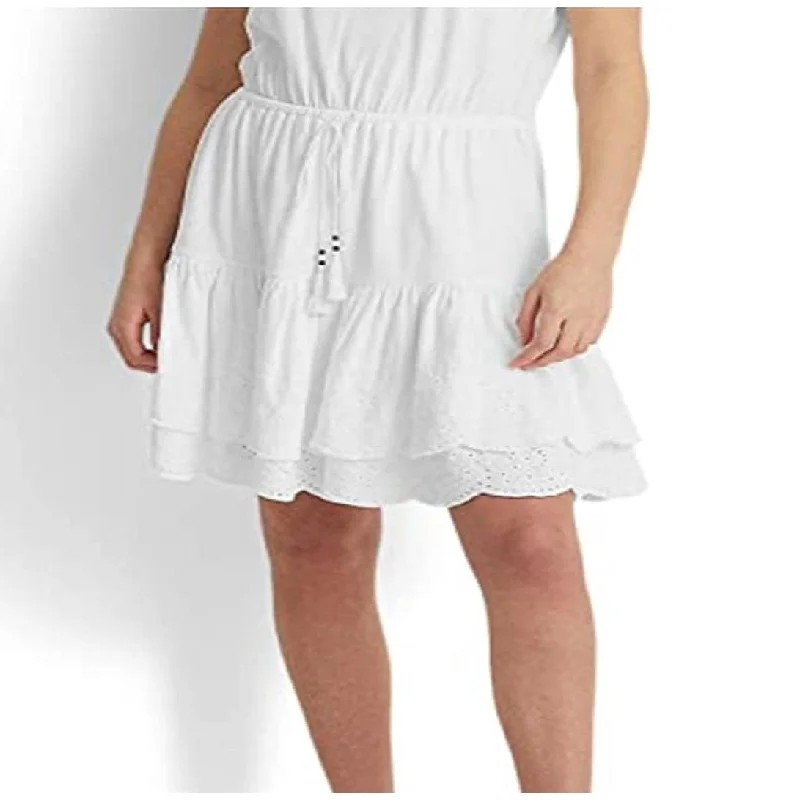 Ralph Lauren Women's Eyelet Jersey Dress White Size 6