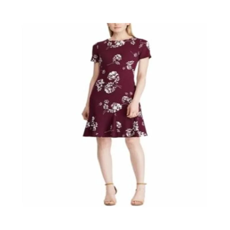 Ralph Lauren Women's Floral Print Jersey Dress Purple Size 18