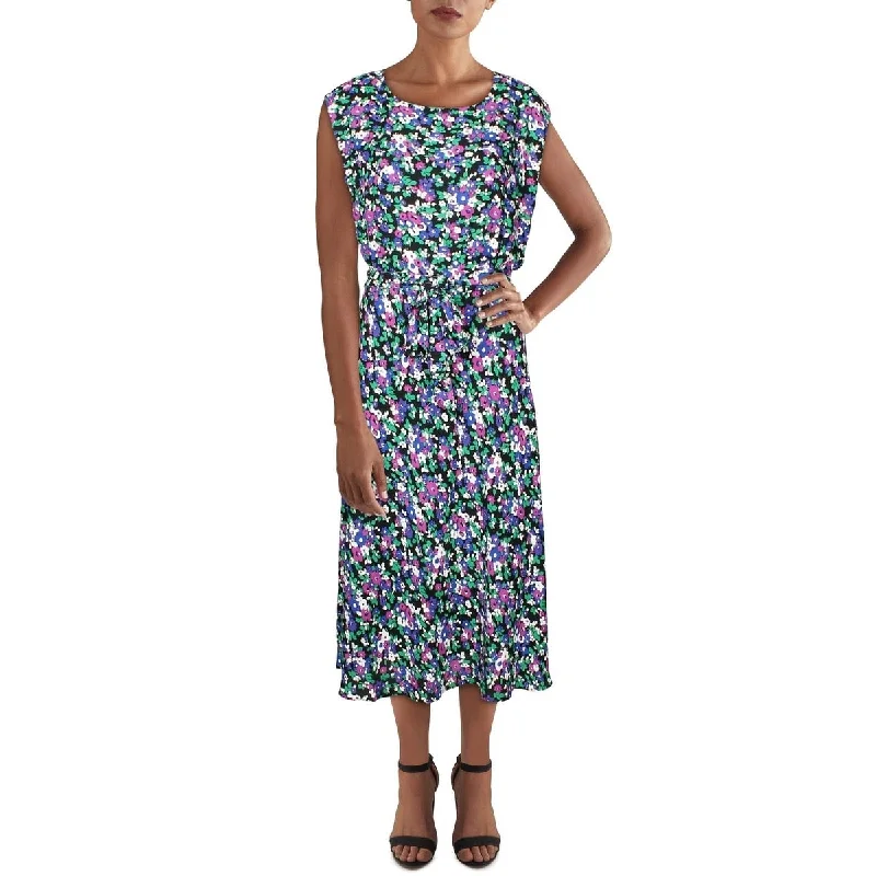 Ralph Lauren Women's Vilodie Floral A-Line Casual Dress Black Size 12