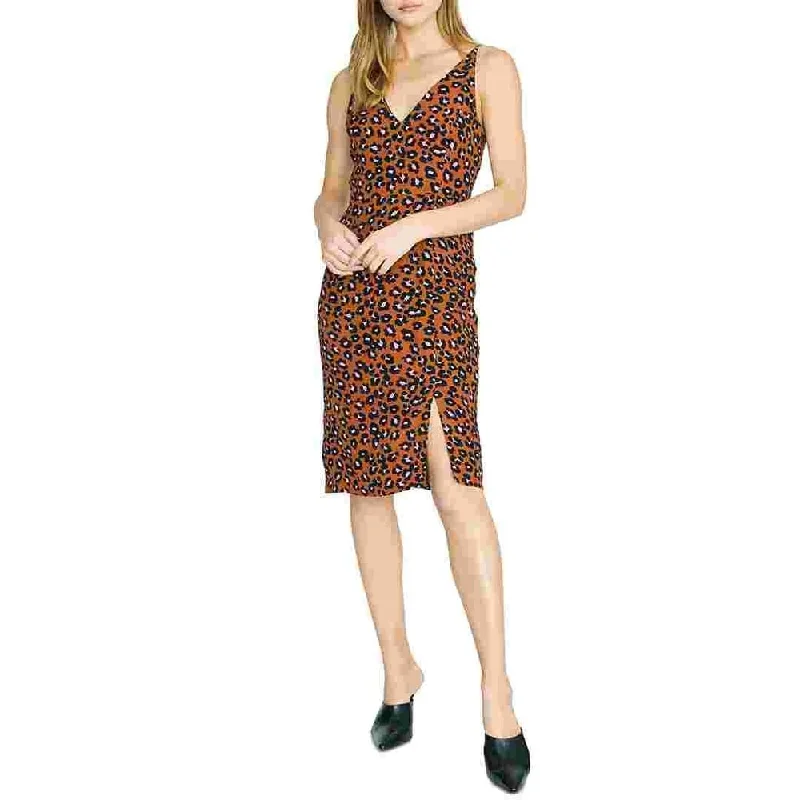 Sanctuary Women's Save The Date Leopard Print Sheath Dress Med Brown Size 4