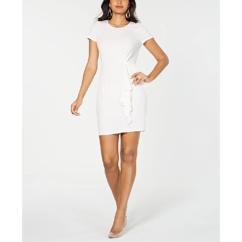 Thalia Sodi Women's Asymetrical Ruffle Dress White Size X-Large