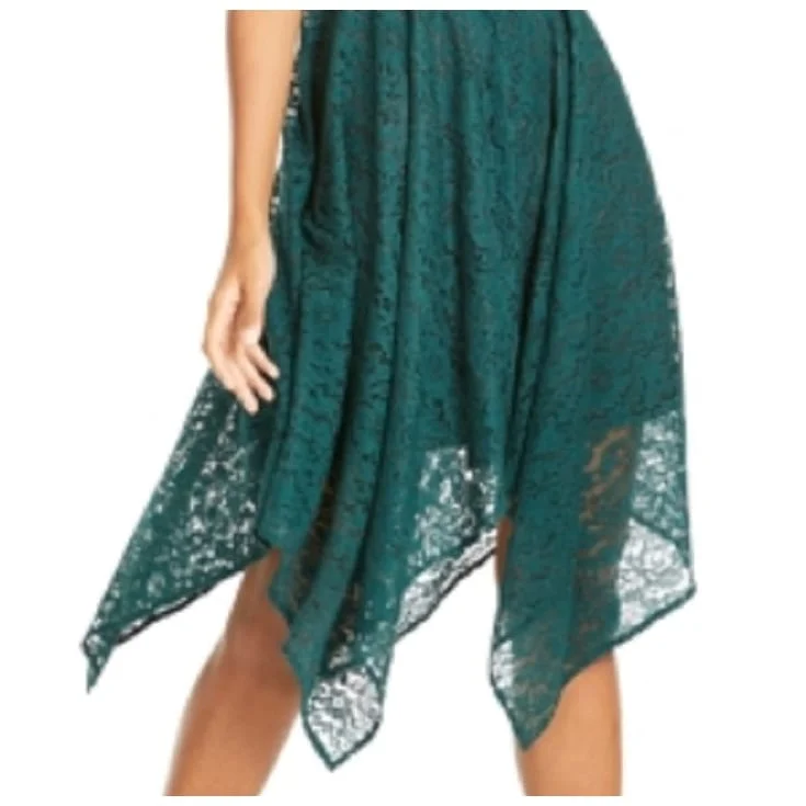 Thalia Sodi Women's Chain Neck Lace Dress Green Size X-Small