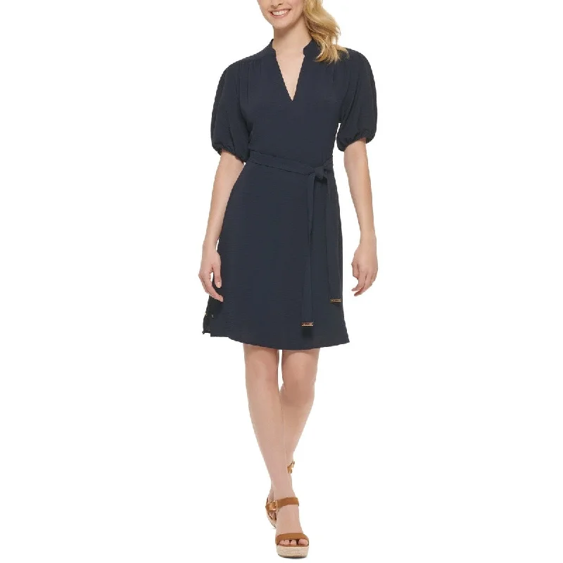 Tommy Hilfiger Women's Balloon Sleeve Dress Blue Size 12