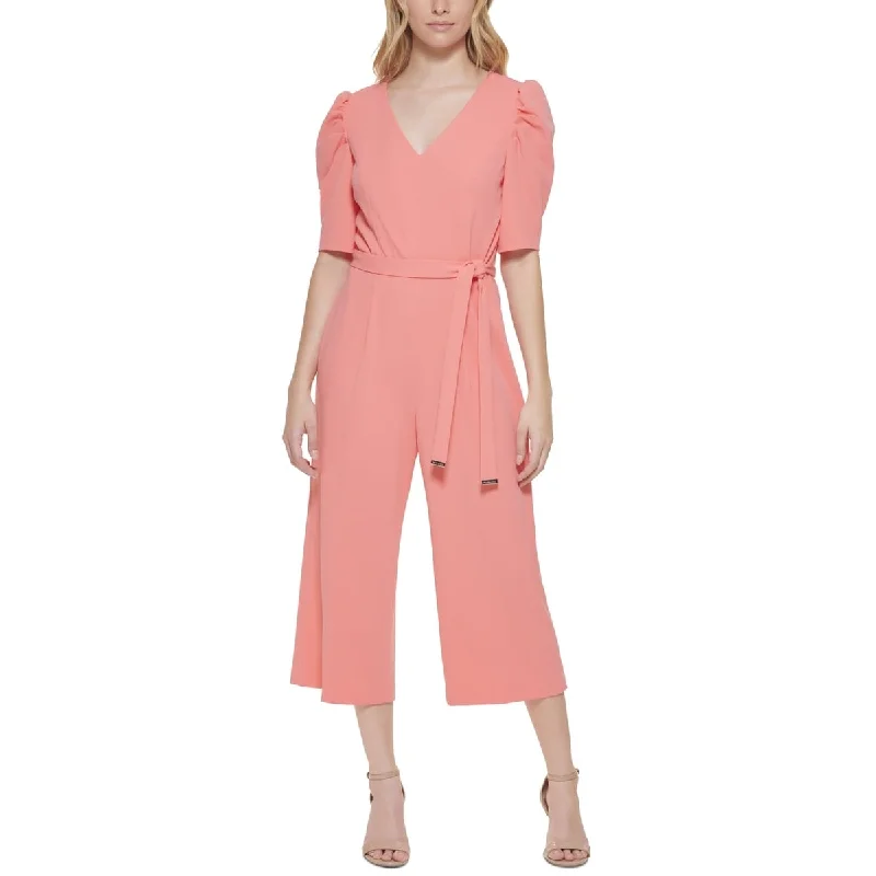 Tommy Hilfiger Women's Puffed Sleeve Jumpsuit Pink Size 4