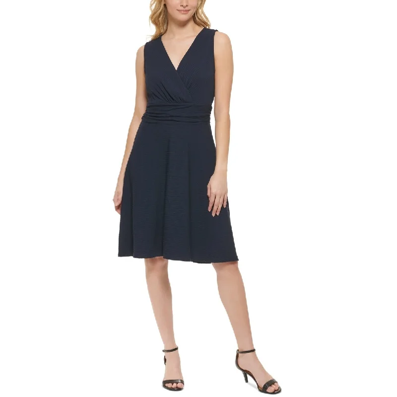 Tommy Hilfiger Women's Surplice Neck Dress Blue Size 4