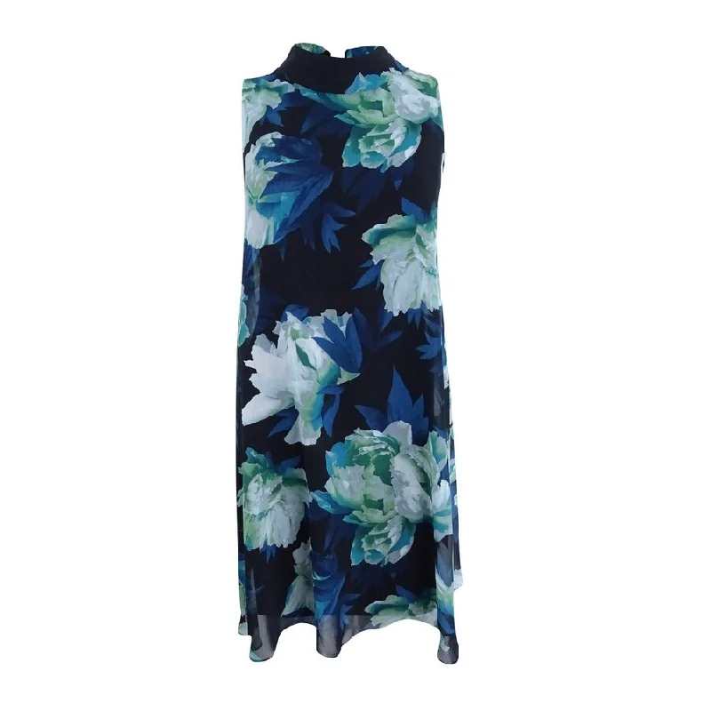 Vince Camuto Women's Floral-Print Chiffon Shift Dress