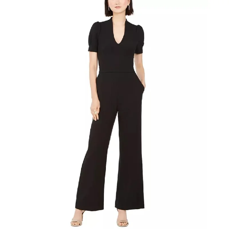 Vince Camuto Women's Puff Sleeve Wide Leg Jumpsuit Black Size 4