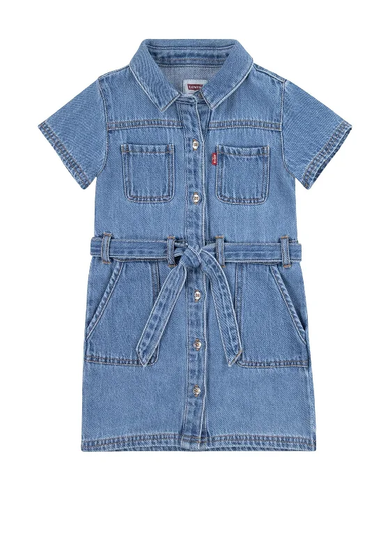 Levi’s Older Girl Short Sleeve Denim Dress, Blue