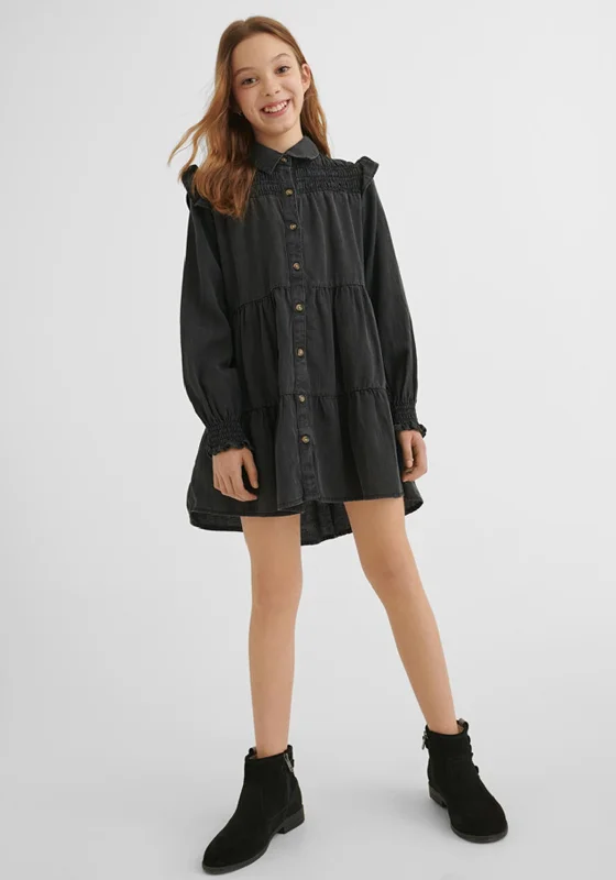 Mayoral Older Girl Denim Shirt Dress, Black