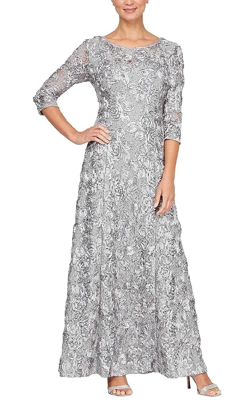 Alex Evenings 81122539 - Quarter Sleeve Lace Formal Dress