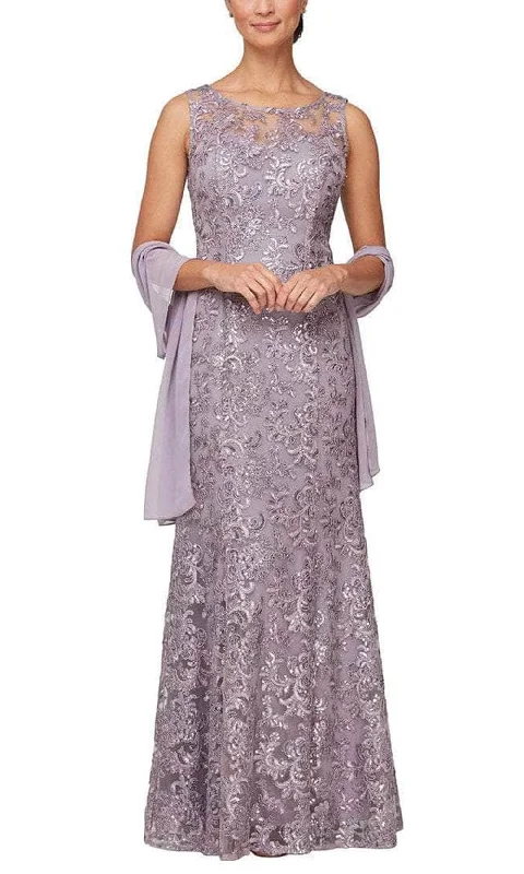 Alex Evenings - 81171128 Embroidered Lace Dress With Shawl