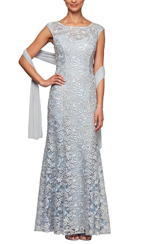 Alex Evenings 8117912 - Floral Embroidered Lace A-line Full Gown