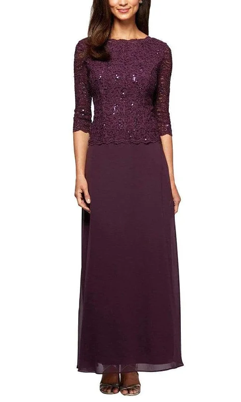 Alex Evenings - Quarter Sleeve Scallop Lace Dress 112318