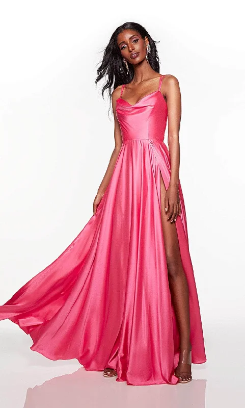 Alyce Paris 61462 - Satin Evening Dress with Slit