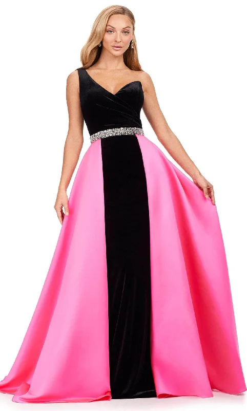 Ashley Lauren 11265 - One Shoulder Velvet-Satin Gown