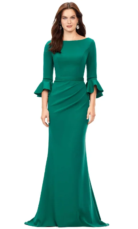 Ashley Lauren 11325 - Flutter Sleeves Bateau Neck Evening Dress