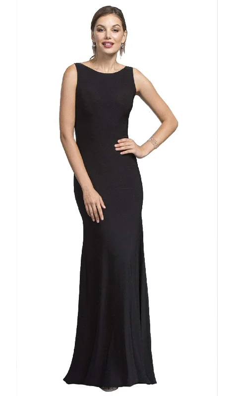 Aspeed Design - Long Black Affordable Prom Dress with Illusion Back