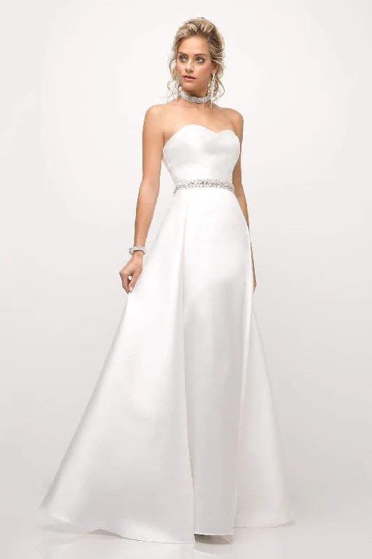 Cinderella Divine - UT253 Strapless Mikado Crystal Beaded Belt Gown