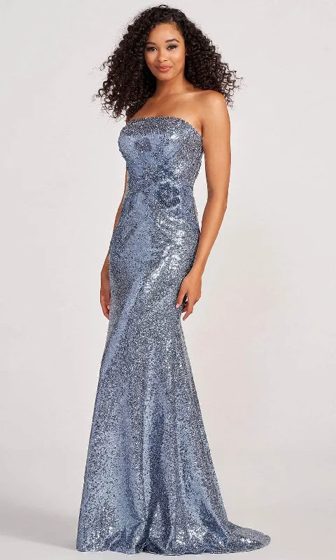 Colette for Mon Cheri CL2075 - Sequined Strapless Plus Size Prom Dress