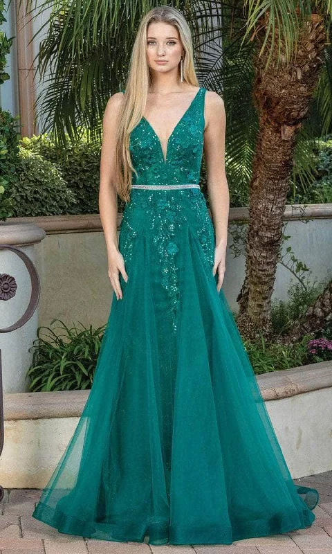 Dancing Queen 4311 - V-Neck A-Line Prom Dress