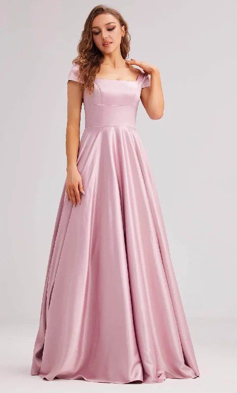 J'Adore Dresses J23032 - Cap Sleeve Satin Evening Dress