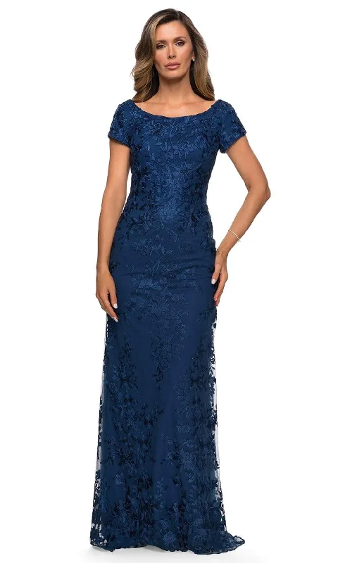 La Femme - 27842 Lace Scoop Neck Sheath Dress