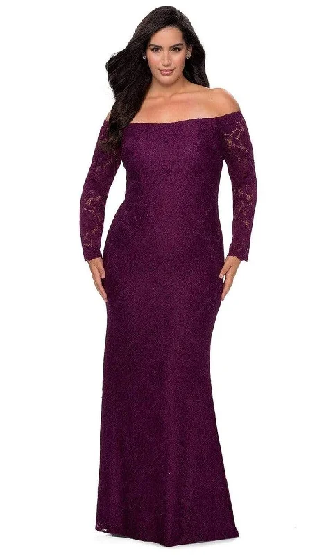 La Femme - 28859 Lace Off-Shoulder Sheath Dress