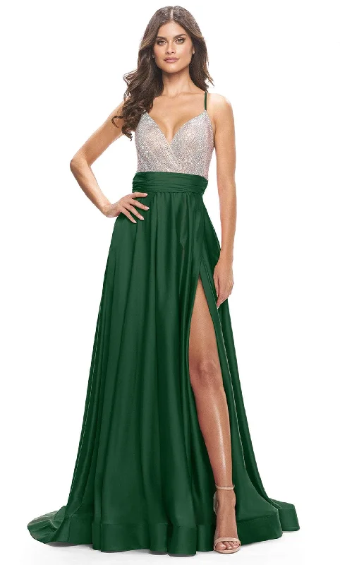 La Femme 31592 - Beaded Satin A-Line Prom Dress