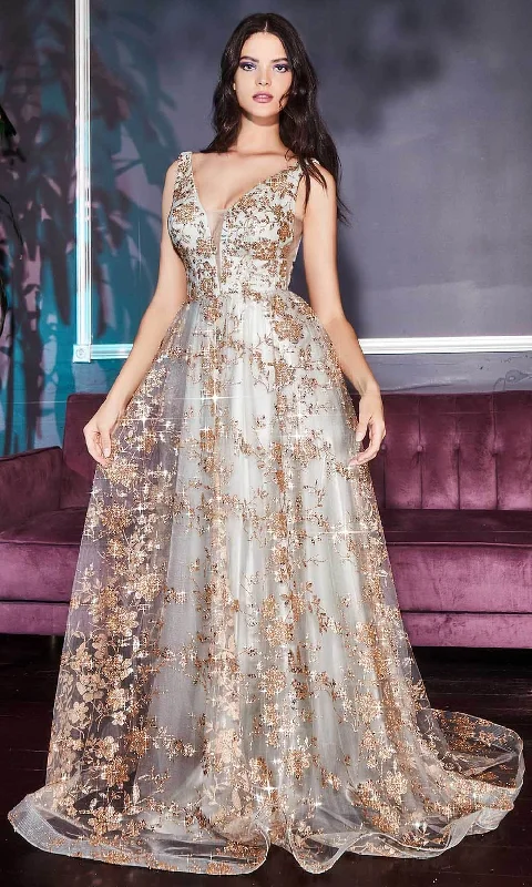 Ladivine CB068 - Glitter Embellished A-Line Gown