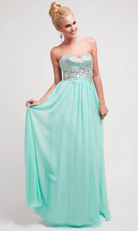 Ladivine H3001 - Empire Strapless Embellished Gown