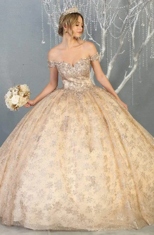 May Queen - LK152 Embellished Off-Shoulder Ballgown