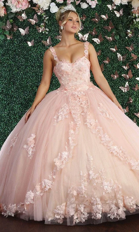 May Queen LK159 - Floral Appliqued Sweetheart Ballgown