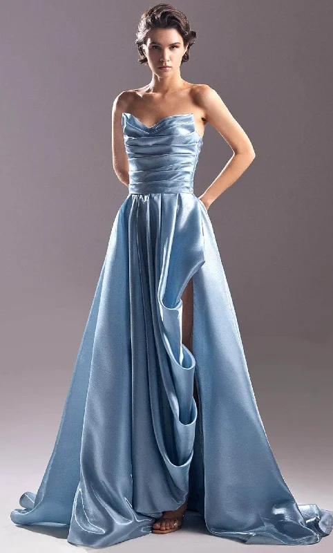 MNM COUTURE G1501 - Draped A-Line Evening Gown