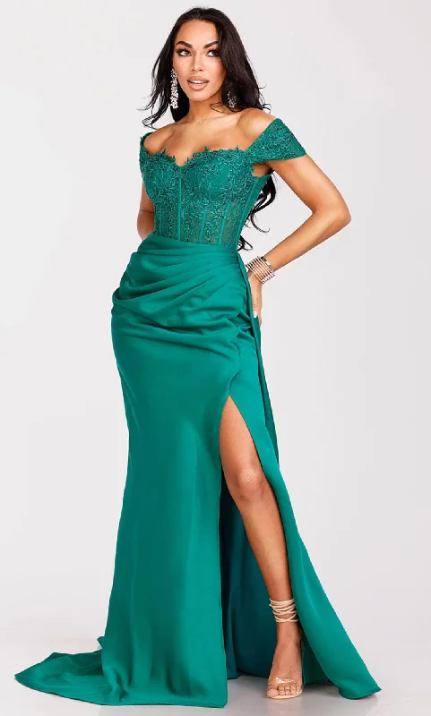 Terani Couture 231P0061 - Off-Shoulder Corset Bodice Prom Gown